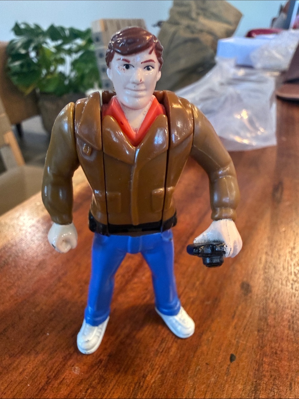 1995 spider man Action Figure with Brown Jacket and Blue Pants